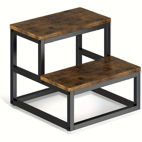2 Tier Stepping Stool, Adult Heavy Duty Wooden Stepping Stool, Home Two Step Ladder, Multifunctional Bedside Stepping Stool,  Portable Stepping Stool for Bathroom, Bedroom, Kitchen, School, Durable Home Wooden Stepping Ladder, Easy to Carry