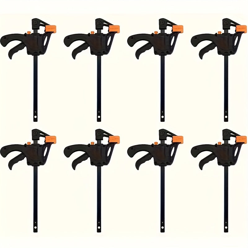 4/8pcs Woodworking Quick Clamp, Ratcheting Clamp with Double Orange Trigger Handle, Metal Construction, Suitable for Crafting And Wood Glue, Suitable for Projects And Wood Strip Work, Woodworking Clamps