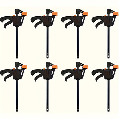 4/8pcs Woodworking Quick Clamp, Ratcheting Clamp with Double Orange Trigger Handle, Metal Construction, Suitable for Crafting And Wood Glue, Suitable for Projects And Wood Strip Work, Woodworking Clamps