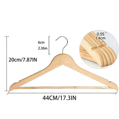 30/20/10 Home Premium Wooden Hangers - Durable & Slim Coat Hanger - Suit Hangers with 360-Degree Rotatable Hook - Wood Hangers with Shoulder Grooves (Natural Color)