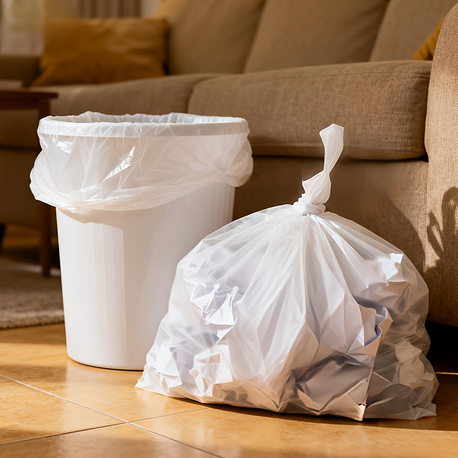 104CT/52CT/26CT 13-Gallon White Roll Garbage Bag, Large Design to Ensure That Garbage Does Not Leak Out, Suitable for Kitchen Use