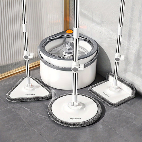 Spin Mop and Bucket Set with Wringer, Joybos Hands-Free Self-Wringing Rotating Floor Mop, Sewage Separation Design, 3 Mop Head Types, Dry & Wet Use for Home, Kitchen & Bathroom Floor Cleaning