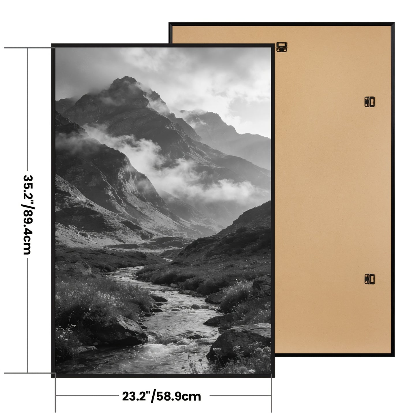 3 Pack 24x36 Black Poster Frame, Scratch-Proof Picture Frames 24 X 36 For Photo Gallery - Slide-In Strips, Horizontal Or Vertical Wall Mounting