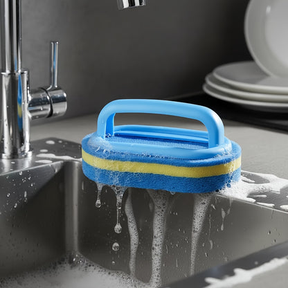 5pcs Thickened Natural Sponge Cleaning Brushes, Ergonomic Handle, Quick-Drying And Gentle, for Multi-Surface Cleaning Including Kitchen, Bathroom, Pool, And Dishware, Durable And Pill-Free.