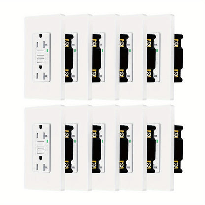 GFCI Outlet 20 Amp Tamper Resistant WR Weather Resistant with Wall Plate ETL Listed LED Indicator Test Reset Button Ground Fault Circuit Interrupter for Bathroom Kitchen Garage 2 4 6 10 20 Pack Black White