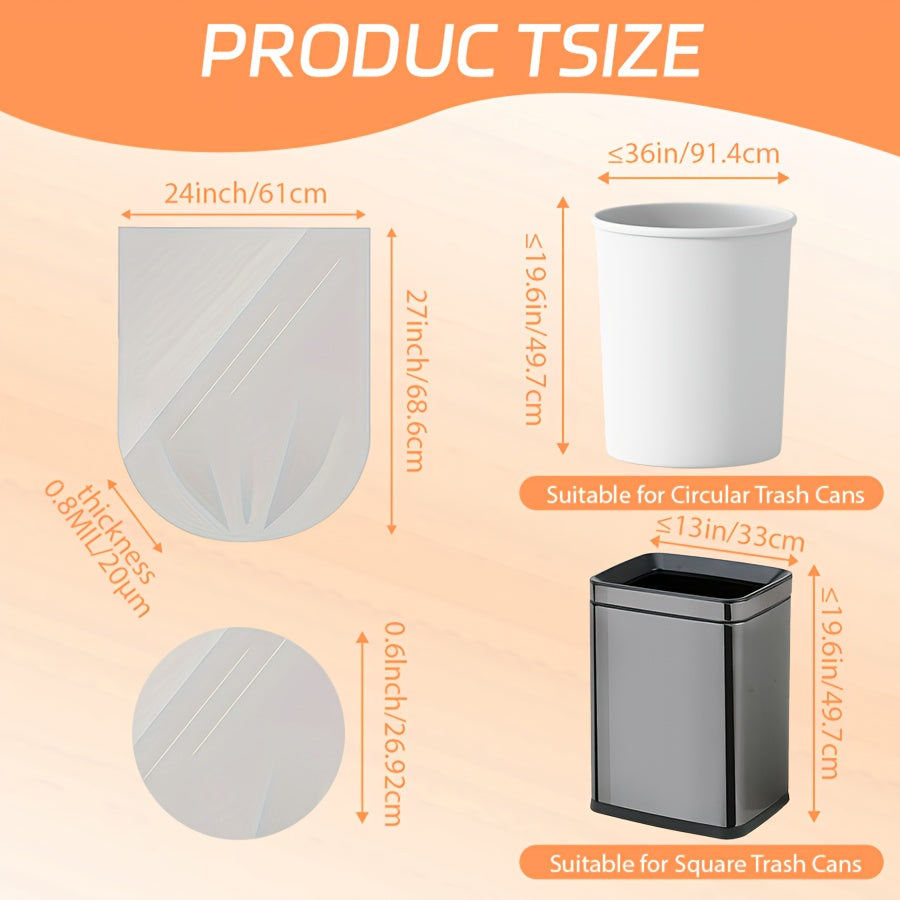 104CT/52CT/26CT 13-Gallon White Roll Garbage Bag, Large Design to Ensure That Garbage Does Not Leak Out, Suitable for Kitchen Use