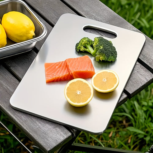 Titanium Cutting Board for Kitchen 14"x10" Large Double Sided | 100% Pure Titanium Metal Cutting Board | Durable Non-Porous Knife-Friendly Surface | Premium Kitchen Prep Board for Home & Professional Use