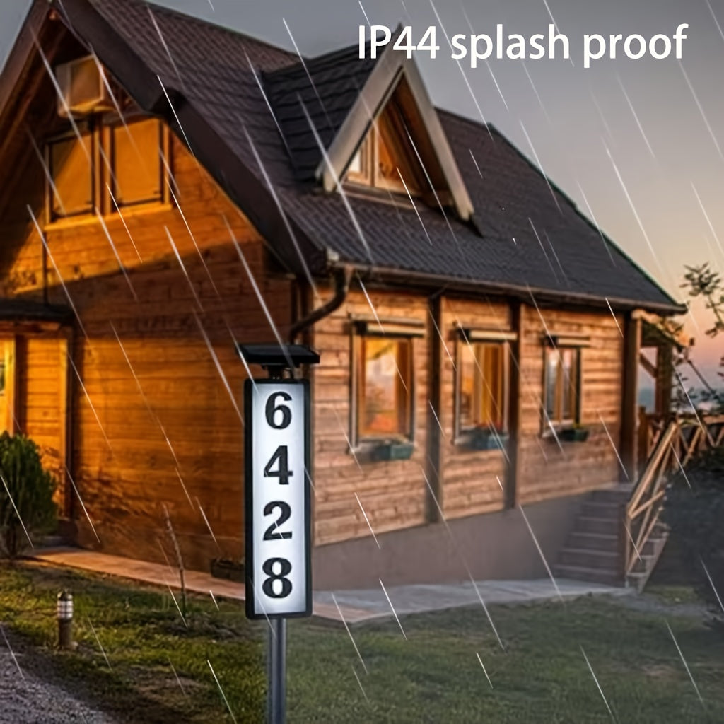 Solar Column Sign Light, LED Door Sign Light, Floor Lawn Light, No Wiring Required, It Will Automatically Light Up At Night, Suitable for Home, Email, Factory, Commercial Area And Other Address Identification