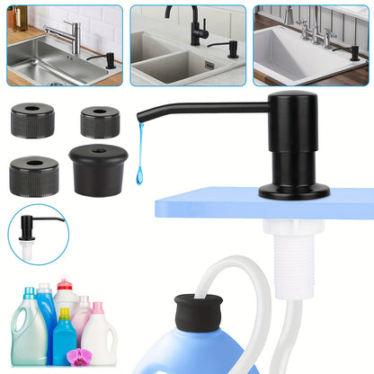 Stainless Steel Soap Dispenser for Kitchen Sink, with Extension Tube Kit 47", Easy Press Hand Sanitizer Pump for Household
