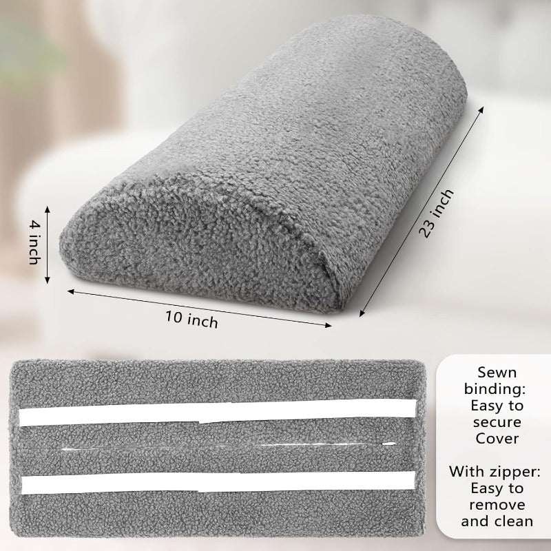Memory Foam Bolster Pillow for Sleeping – Sherpa Half Roll Leg Support Pillow for Bed, Chair & Sofa | Head, Back & Knee Rest Cushion
