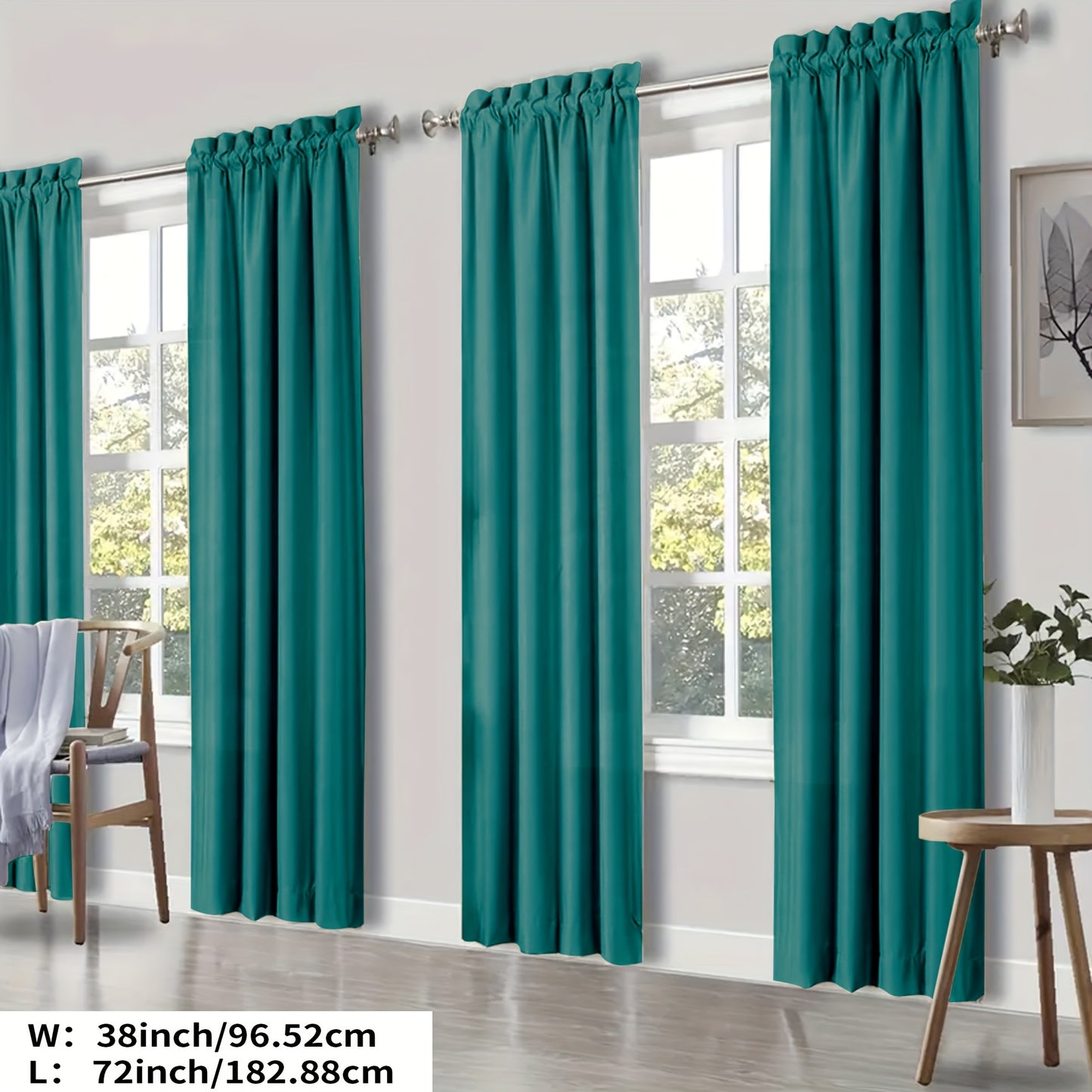 YOULEYAR 4 Panel Modern Blackout Thermal Insulated Energy Saving Curtain Drapes - Blocking Thermal, Solid Color Panels Suitable for Bedroom, Living Room, - Rod Pocket, Year-Round Use