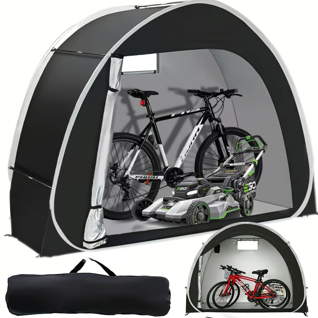 Winter Bicycle Storage Shed Tent, Courtyard Storage Tent, Gardening Tool Storage Room, 210D Oxford Fabric PU4000 Waterproof and Snowproof, Can Accommodate 2/3 Bicycles, Lawn Mower Storage Room, Suitable for Bicycles, Garden Tools, Lawn Mowers