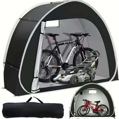Winter Bicycle Storage Shed Tent, Courtyard Storage Tent, Gardening Tool Storage Room, 210D Oxford Fabric PU4000 Waterproof and Snowproof, Can Accommodate 2/3 Bicycles, Lawn Mower Storage Room, Suitable for Bicycles, Garden Tools, Lawn Mowers
