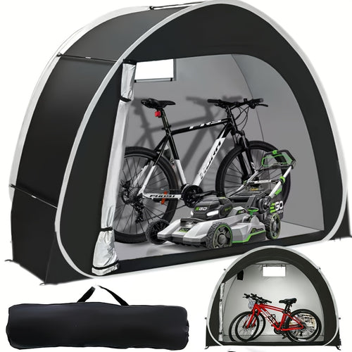 Winter Bicycle Storage Shed Tent, Courtyard Storage Tent, Gardening Tool Storage Room, 210D Oxford Fabric PU4000 Waterproof and Snowproof, Can Accommodate 2/3 Bicycles, Lawn Mower Storage Room, Suitable for Bicycles, Garden Tools, Lawn Mowers