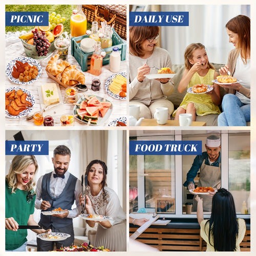 300 Paper Plates Including 150pcs 9 Inch Heavy Duty Printed Disposable Plates And 150pcs 7 Inch Soak Proof Disposable Paper Plate For Everyday Use Family Gatherings Parties(Leaf)