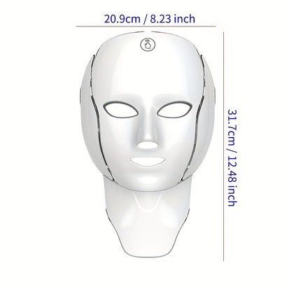 [Valentine's Day Gift] 7-Color LED Beauty Facial Mask Device, Skincare Facial Equipment, Facial Skincare Tool, Face and Neck Care Instrument, USB Rechargeable, Gift for Girlfriend, Valentine's Day Gift, Mother's Day Gift