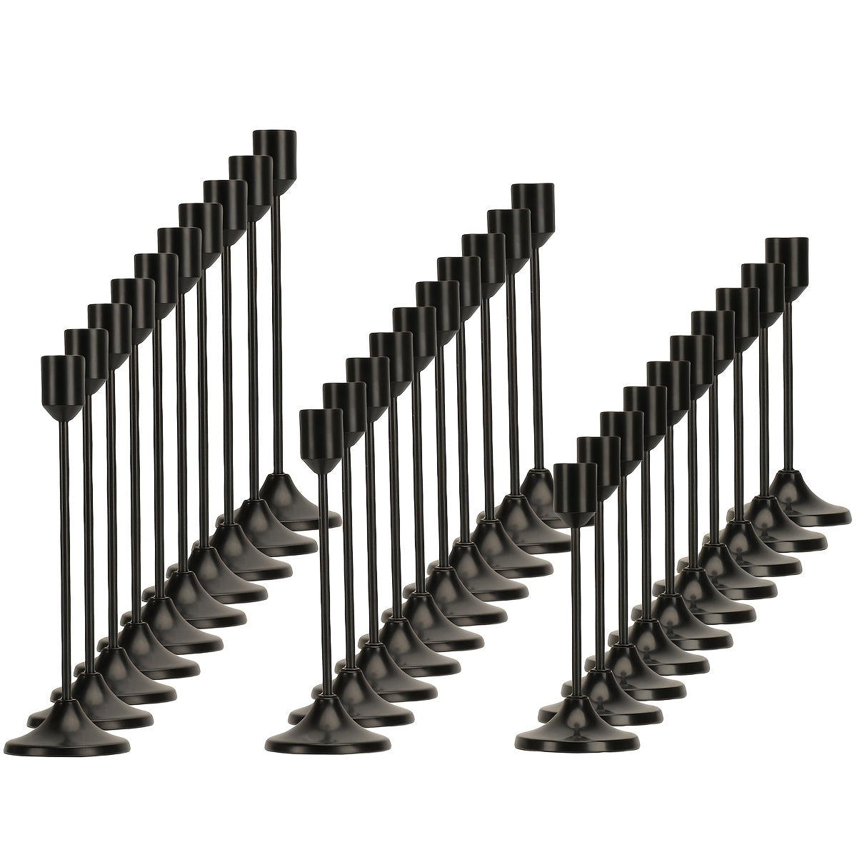 30-Pack Metal Cone Candle Holders - Classic Elegant Tabletop Decor for Christmas, Halloween, Weddings, Parties, Home & Hotel - Battery-Free, No Candles Included, Event Decoration, Sleek Polished Finish, Polished Metal Finish