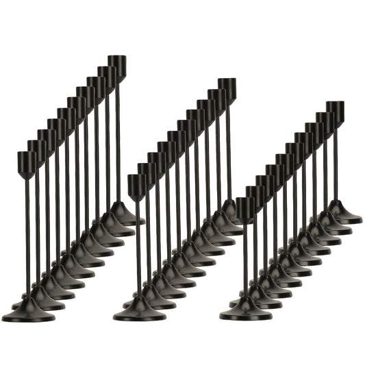 Metal Cone Candle Holders 30-Pack – Elegant Taper Candle Holder Set for Christmas, Halloween, Weddings & Parties – Polished Finish Tabletop Decor for Home, Hotel & Events