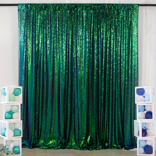 Christmas ShinyBeauty 4x8ft Glamorous Party Backdrop Curtain - Created-Emerald Green with Shimmering Sequins, No Electricity Needed, Easy Hang Installation for Wedding, Birthday, Stage, Photo Booth - Durable Sequin & Decoration, Wedding Curtain