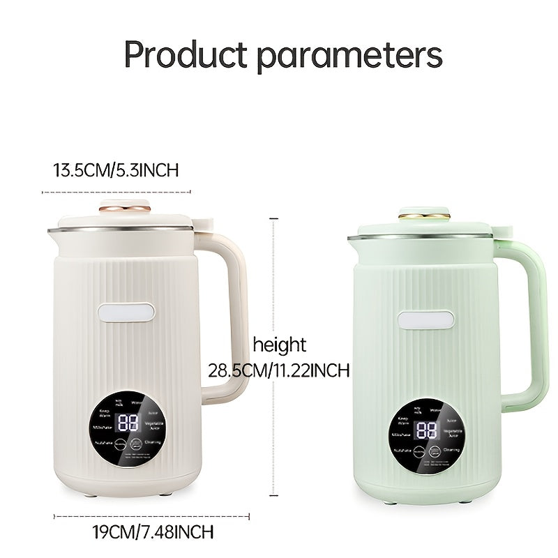 8in 1 Nut Milk Maker, 8 Blade 35oz Homemade Almond, Oat, Coconut, Soy, Plant Based Milks And Non Dairy Beverages, Soy Milk Maker Machine with Delay Start/Keep Warm/Self-Cleaning/Boil Water/blender/soy Milk Maker/