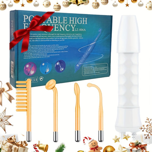 [Ideal Gift] Alta Frecuencia Facial Profesional, Gift: Premium 4-In-1 Facial Massager, Compact High-Frequency Skincare Tool, Plug-In Use, Elegant White. An Ideal Gift For Women, Girlfriends And Mothers
