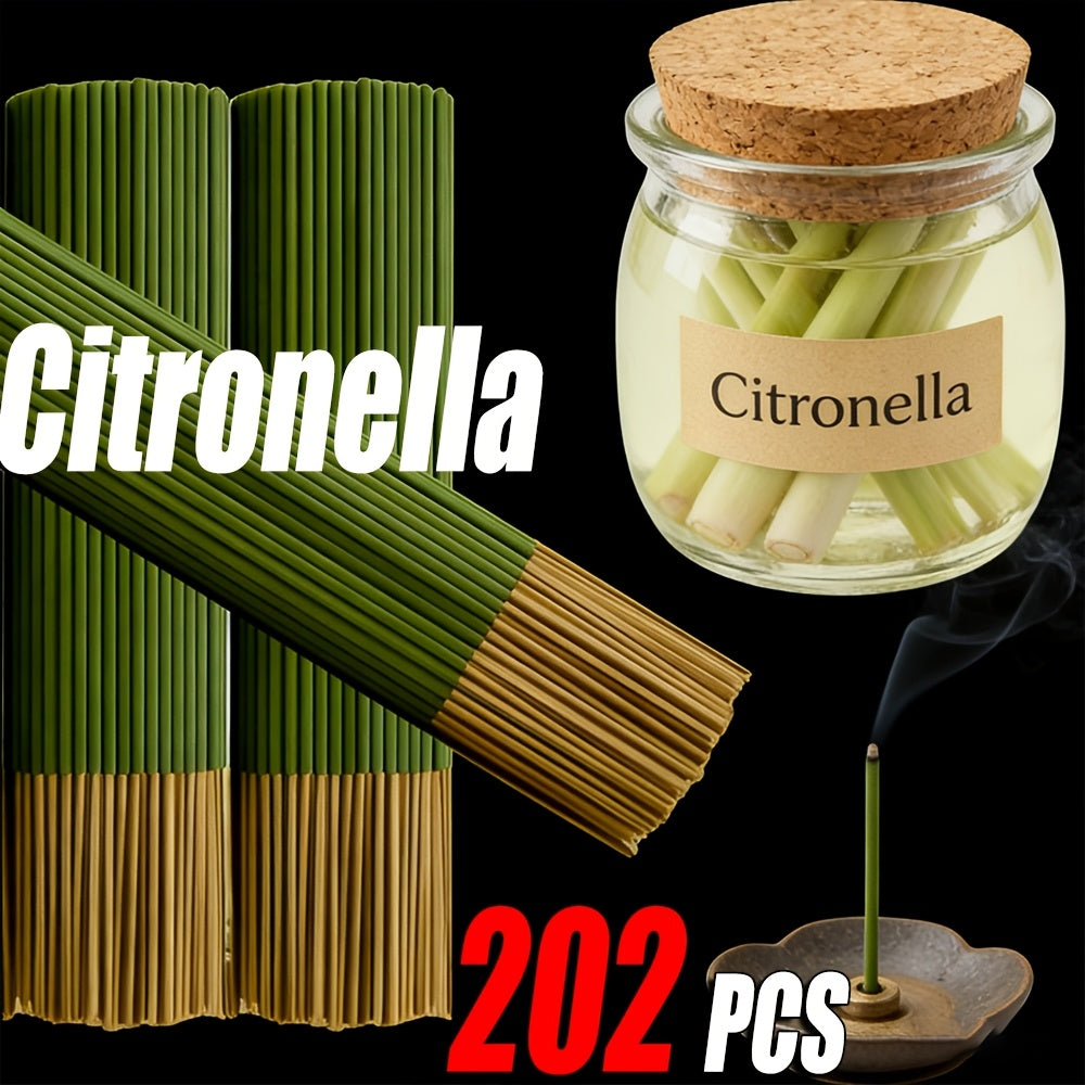 202pcs High-Quality Citronella Incense Sticks, 8.66inch Long, Essential Oil Infused, Aroma Rich & Mellow, Durable Burn, Ideal for Meditation & Yoga