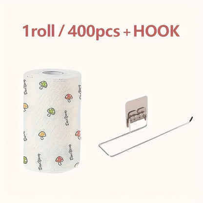 1 Roll With 400 Sheets, Including Hooks, Lazy Towels, Disposable Kitchen Cleaning Towels, Washable Dry And Wet Towels, Dishwashing Towels, Degreasing And Cleaning Paper, Household Towels, Dry Towels, And Cleaning Supplies