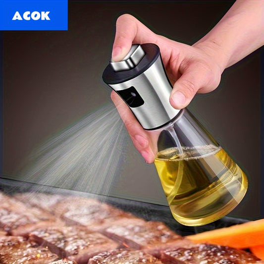 Oil Sprayer For Cooking- Stainless Steel Oil Spray Bottle, Pressurized Spray Glass Oil Spray Pot, Kitchen Olive Oil Cooking, Barbecue Restaurant Oil Spray Bottle, Christmas Essentials