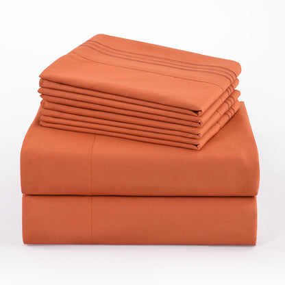 Hotel Grade 6 Piece Breathable Sheets Set 18" Deep Pockets - Easy Fit Twin Full Queen King Bed Sheets & Pillowcases, Microfiber, 100 GSM, All-Season Comfort, Machine Washable, Solid Color Bedding Accessories, Smooth Texture, Microfiber Fabric