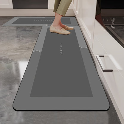 Kitchen Mat Set 2 Piece Anti-Slip Water Absorbent Thickened Diatom Mud Floor Mats for Kitchen Bathroom Entryway – Wipe Clean Non-Slip Bath Rug Set, Door Mat & Sink Mat Combo
