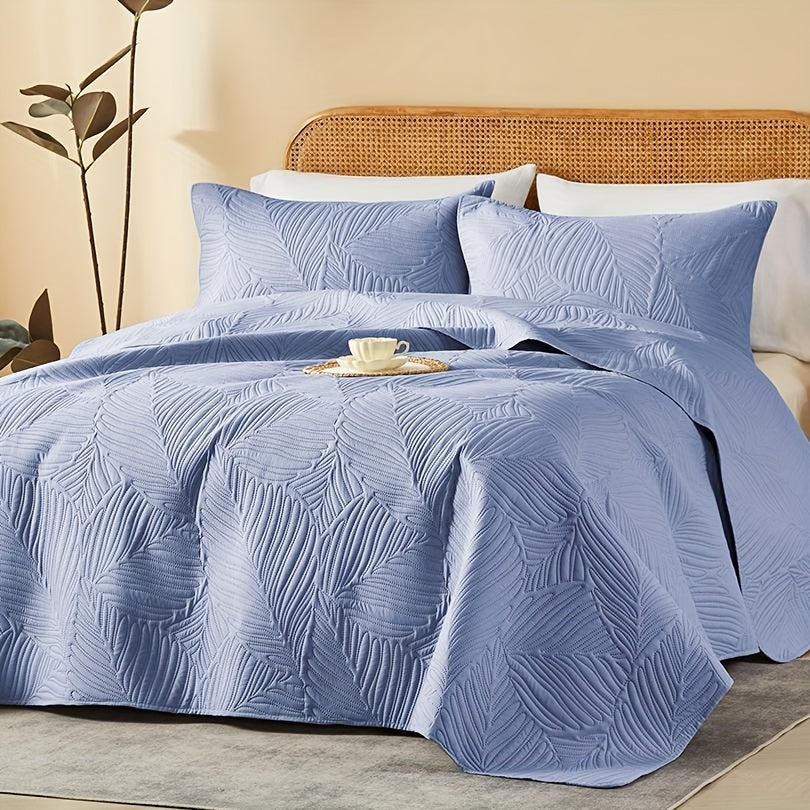 2/3pcs Quilt Set Bedspreads Queen Size - Soft Cool & Refreshing Summer Quilt Lightweight Microfiber Bedspread - Modern Style Coin Pattern Coverlet for All Seasons - Family Gift Set (1 Quilt, 1 Or 2 Pillow Cases)