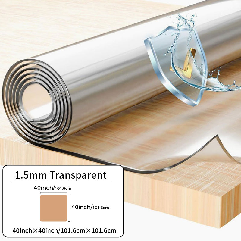 1pc 1.5mm Thick Rectangular Tablecloth, Transparent PVC Table Cover, Heat-resistant High-quality Scratch-resistant Table Cover, Hotel Restaurant and Coffee Table, Home Dining Device, Heat-resistant Cover, Protective Table Mat, High Quality Tablecloth