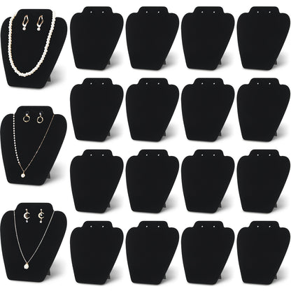 24pcs 7.38'' X 8.25'' Black Velvet Necklace Display Necklace Easel Stand Jewelry Display Holders Collapsible Necklace Display Stand Jewelry Display for Selling for Necklace Earrings Home Store Jewelry Rack, Jewelry Towers