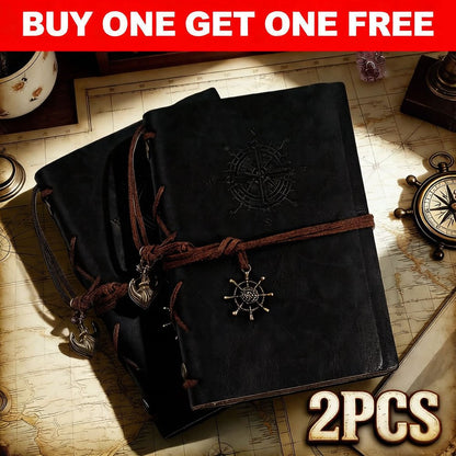 [Christmas Halloween Birthday] Buy 1 Get 1 Free, 2pcs Retro Spiral Notebook Diary Notepad, Vintage Pirate Anchors Note Book, Replaceable Stationery Traveler Journal Gift, Present For Hollween/ Christmas/ Birthday/ Graduation/ Father's Day/ Mother's Day/ N