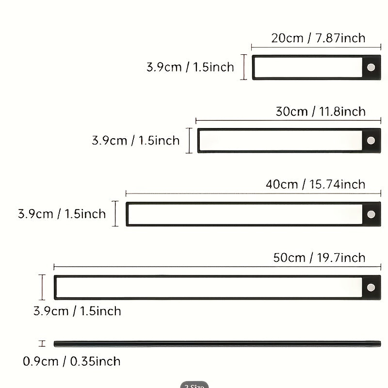 LED Motion Sensor Light USB-C Rechargeable 3 Color Temperatures Stepless Dimming Wireless Magnetic Under Cabinet Closet Night Light 1 2 4 Pack 20cm 30cm 40cm 50cm