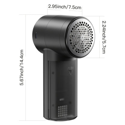 Electric Lint Remover Rechargeable Fabric Shaver 3-Speed Pill Remover Defuzzer with Battery Display Removes Fuzz Pilling from Sweater Blanket Jacket Furniture Couch One-Button Operation Black