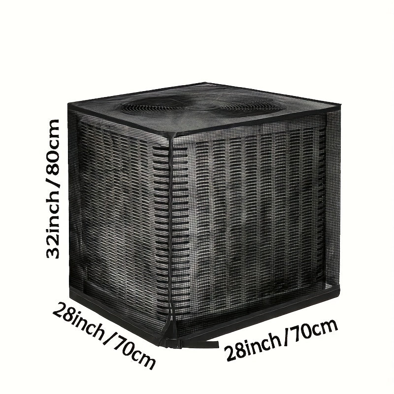 Heavy-Duty Outdoor Central Air Conditioning Cover Full Protection Against Debris, Bugs, Rain, Snow, UV Rays Reathable Mesh Design with Adjustable Buckle Straps for Residential Commercial Use 3-in-1 Debris/ Bug/ Leaf Protection