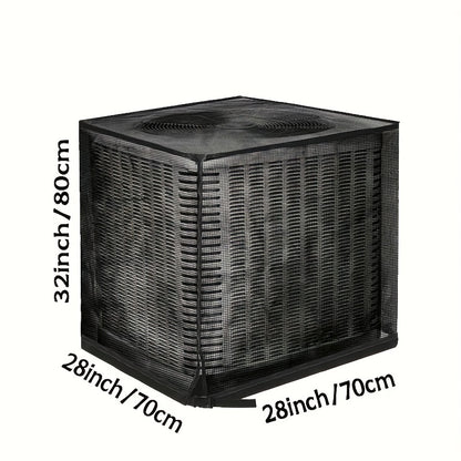 Heavy-Duty Outdoor Central Air Conditioning Cover Full Protection Against Debris, Bugs, Rain, Snow, UV Rays Reathable Mesh Design with Adjustable Buckle Straps for Residential Commercial Use 3-in-1 Debris/ Bug/ Leaf Protection