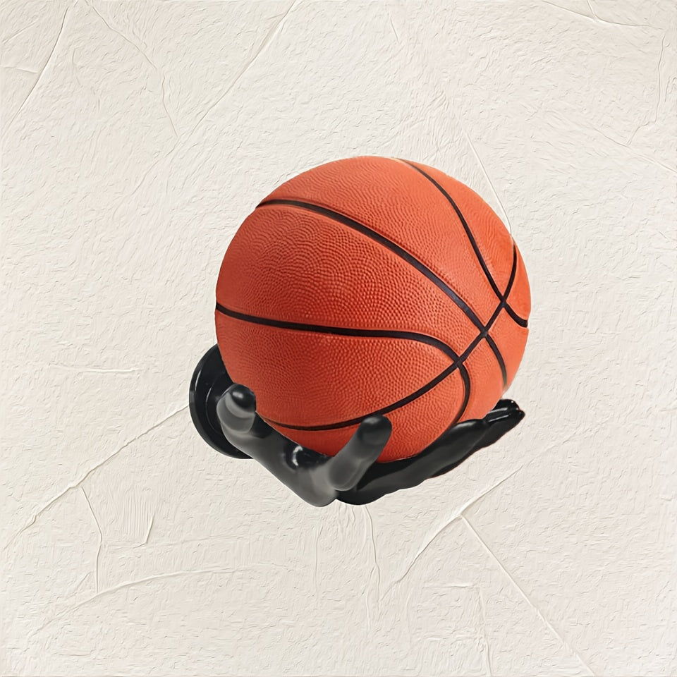 Wall Mounted Hand Shape Sports Memorabilia Display Shelf - Decorative Storage Organizer For Basketball, Football, Volleyball, Rugby Ball Collection