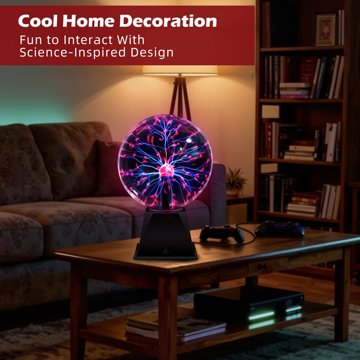 【Extra Large 8 inch Diameter】True 8inch Plasma Ball for Home Decor Plasma Globe Lamp Light Night Light for Adult