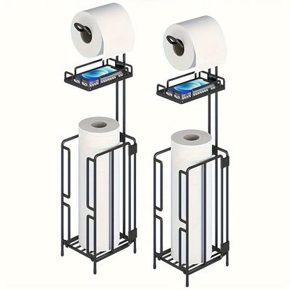 Freestanding Toilet Paper Holder, Metal Trim Freestanding Toilet Paper Roll Holder And Dispenser to Store 3 Extra Rolls Of Reserve Toilet Paper, Christmas