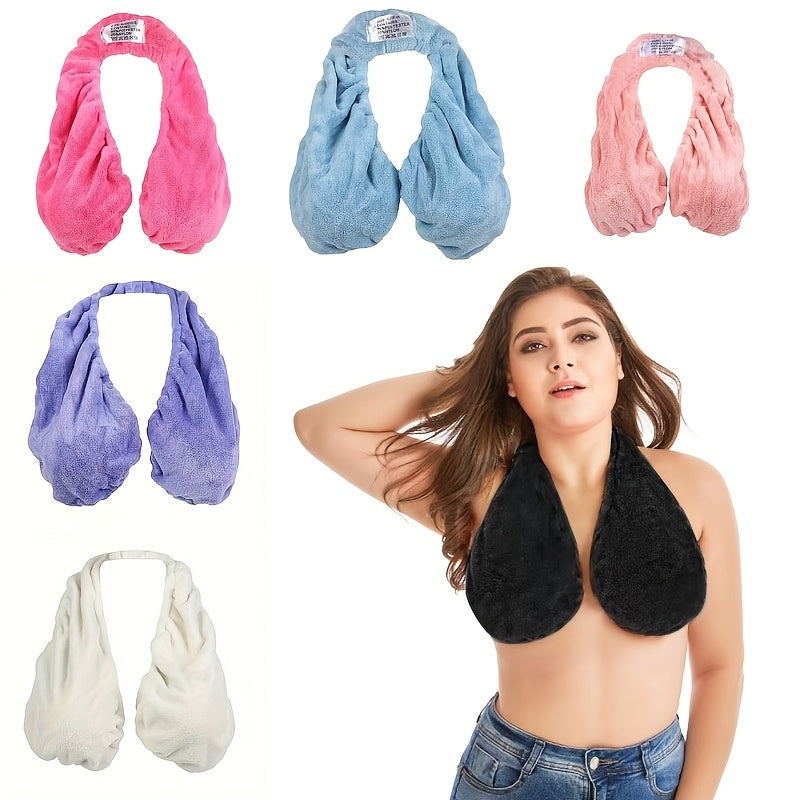 Convenient Water Absorbing And Breathable Towel Bra Suitable for Beach, Sports, Indoor Daily Wear And Feeding, Towel Hanging Neck, Chest Wrapping, Neck Strapless, Double-sided Plush Super Soft And Warm, Suitable for Beautiful Women, A Small Gift