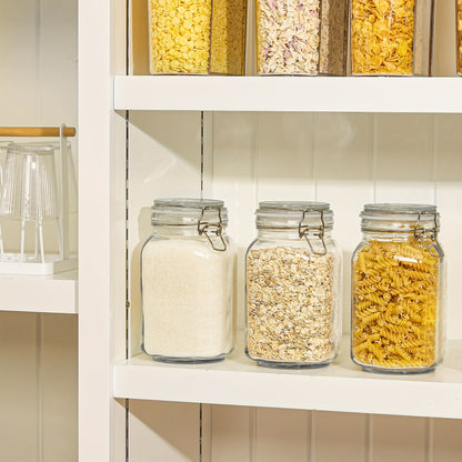 50Oz Airtight Glass Jars with Lids, 3pcs Food Storage Canisters for Kitchen And Pantry Organization, Square Mason Jar Containers for Storing Sugar, Flour, Cereal, Coffee, Mother'S Day Gifts