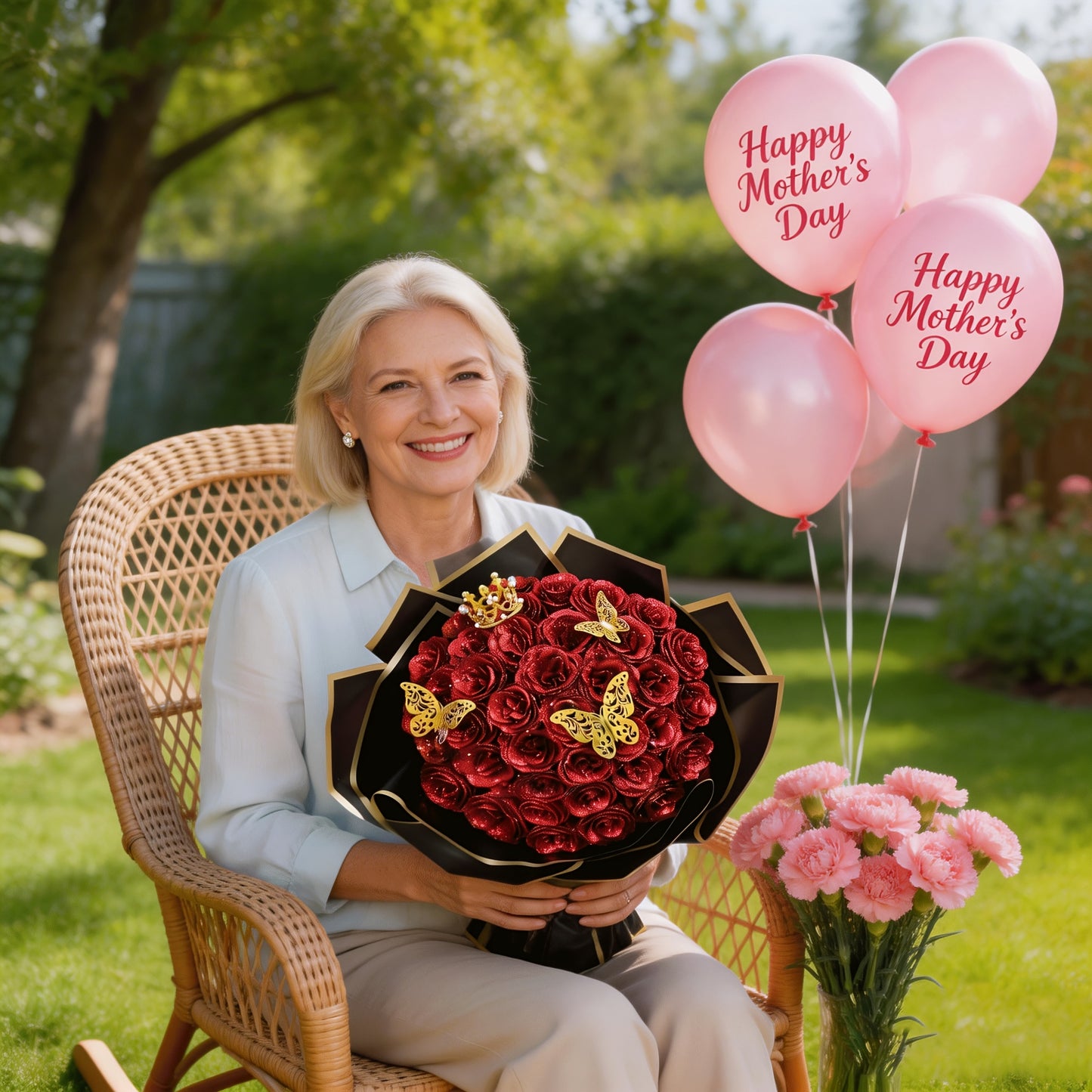 24/36pcs Glitter Roses Bouquet - Everlasting Shiny Artificial Red Roses with Sparkling Glitter Petals, DIY Fake Flower Bouquet Suitable for Valentine' Day, Mother' Day, Wedding, Anniversary, - Gifts for, Plastic Roses Bouquet