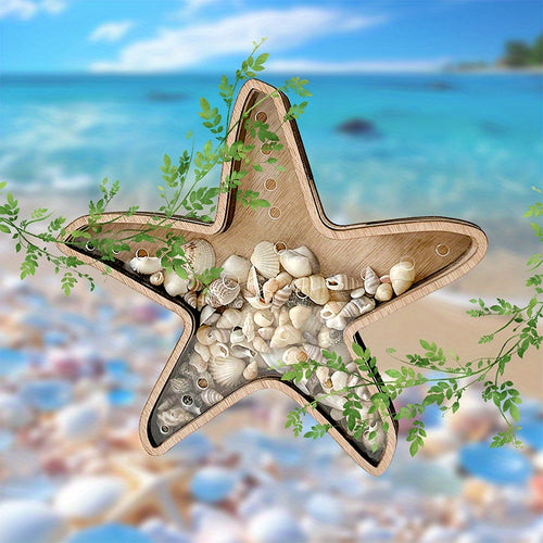 Wooden Starfish Tray – Ocean-Themed Organizer Dish for Desk & Dresser, Display Crystals Shells Agates, Nautical Home Decor, Thoughtful Beach House Gift for Holiday Season