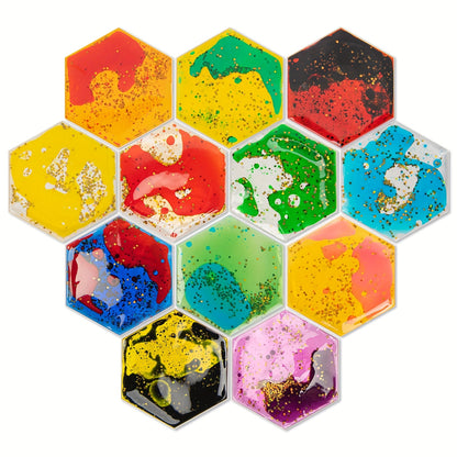 12pcs Liquid Tiles Vinyl Flexible Stickers, Wall Or Floor Decor And Stress Relief (5.9"X 5.9")