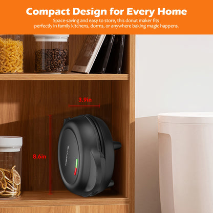 Mini Donut Maker Machine 7 Slots - Non-Stick Electric Donut Maker for Kids, Quick Breakfast Snack Dessert Baking, Makes 7 Mini Donuts