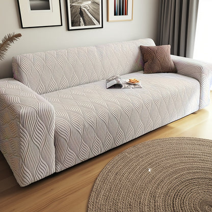 1pc Modern Jacquard Sofa Cover, Elastic Polar Fleece Artistic Style, Slip-Resistant And Durable, All-Season Furniture Protector for Living Room, Office, Bedroom Includes Matching Pillow Covers, Free Same Style Pillowcase: 1pc