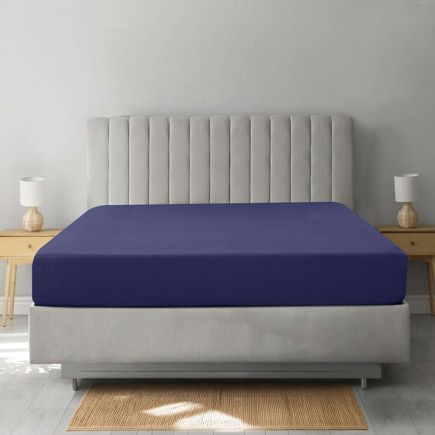 Lux Decor Solid Color Fitted Sheet - Classic Collection Cooling Sheet - Ultra Soft Brushed Microfiber Silky Fitted Sheets, Fits Mattress Upto 16 Inches Deep Pocket, Shrinkage and Fade Resistant Comfy Bedding Mattress Cover, Easy to Wash