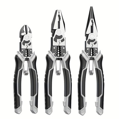 3pcs Pliers Set Diagonal Pliers Needle Nose Pliers Wire Cutter Multifunctional Electrician Hand Tools Heavy Duty Hardware Tool Kit